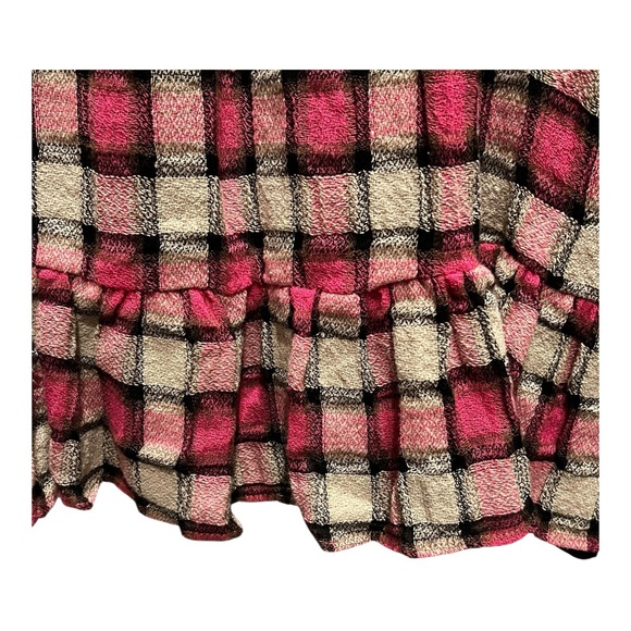 Zara Pink Plaid Checkered Ruffle Mini Dress - Pink, Cream, Black | Size Large - Picture 6 of 12